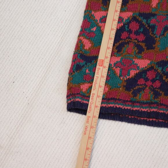 Vintage Smythe & Company Linen Cotton Sweater Colorful Patterned M - Picture 4 of 6